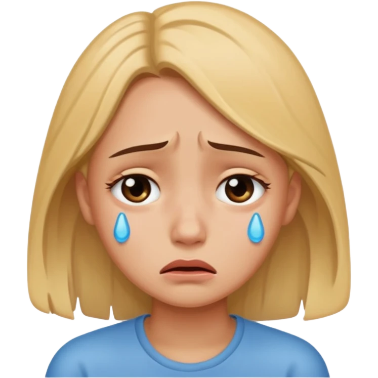 fille pleurant en pensant à son ex emoji