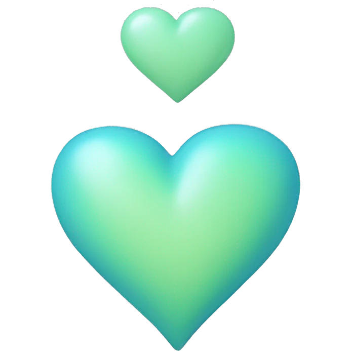pastel green and blue heart emoji