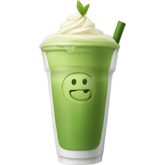 matcha latte with one straw emoji