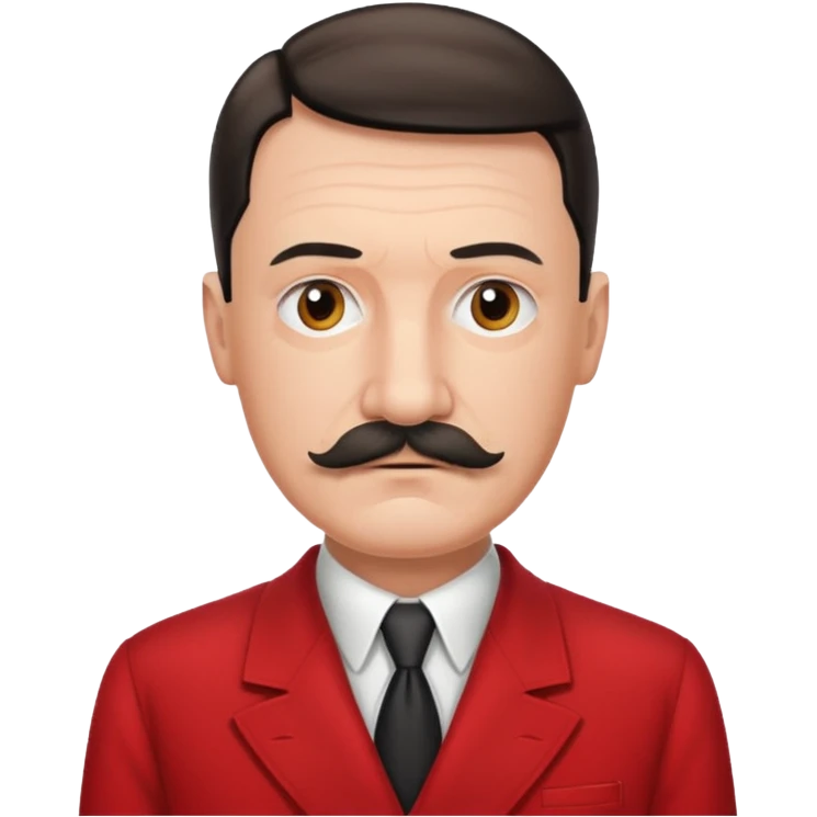 hitler with mustache and red suit emoji