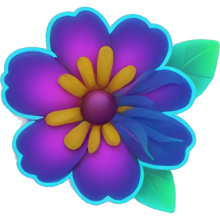Neon flower emoji