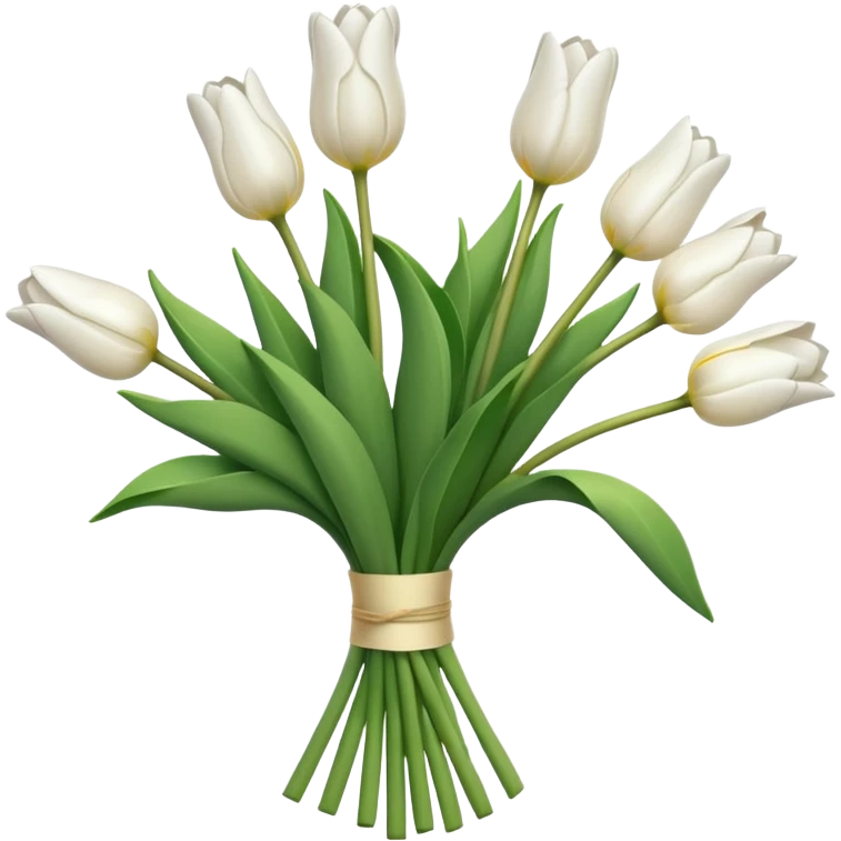 White tulip bouquet emoji
