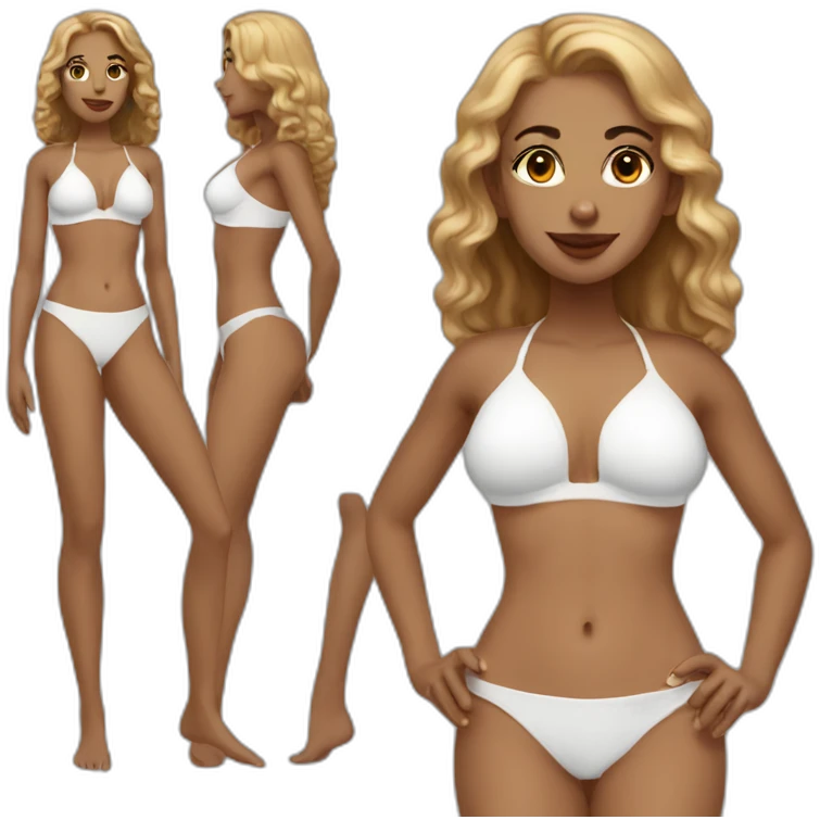 white trans girl in bikini emoji