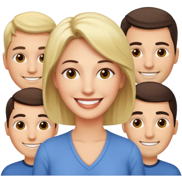 40 year old woman listing over men emoji