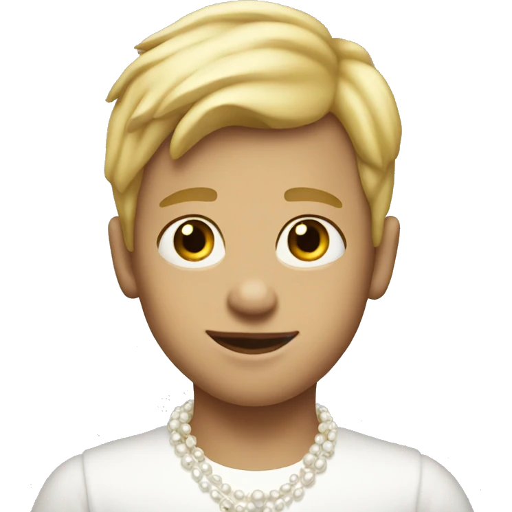 blonde boy with pearl necklace emoji