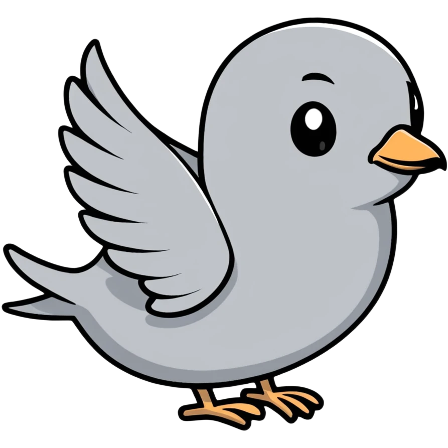 a gray dove bird, güvercin emoji