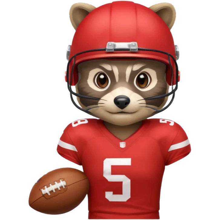 american football player raccoon red emoji