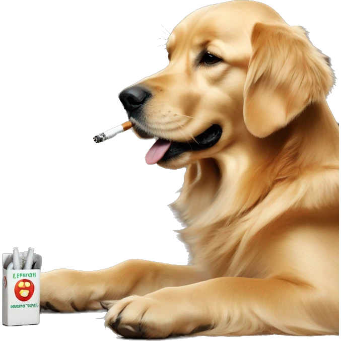 Golden Retriever Smoking a cigarette emoji