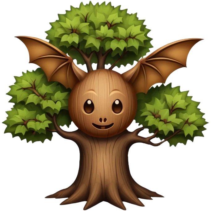 A tree with a bat emoji