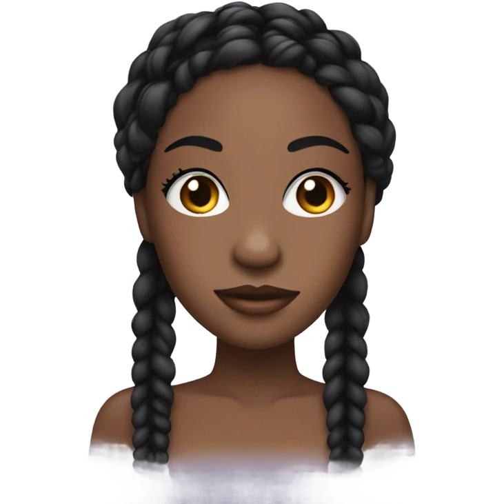 black woman with black braids and lashes emoji