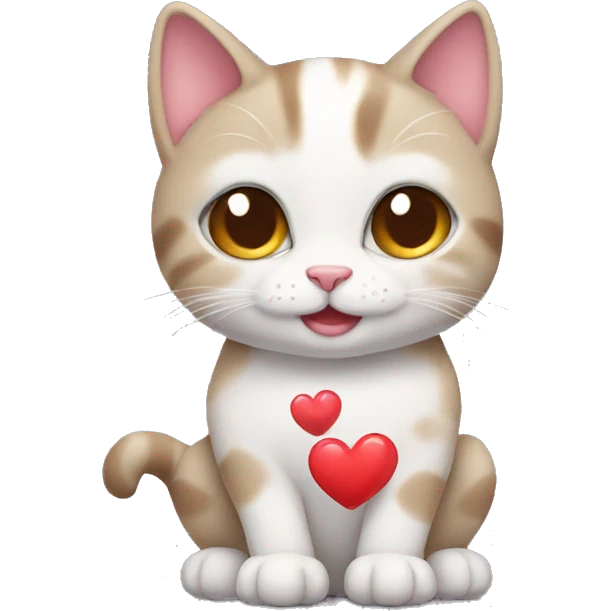 Cute cat with heart in paws  emoji