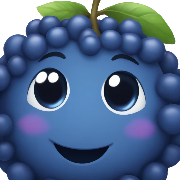 Cute blueberry smiling emoji