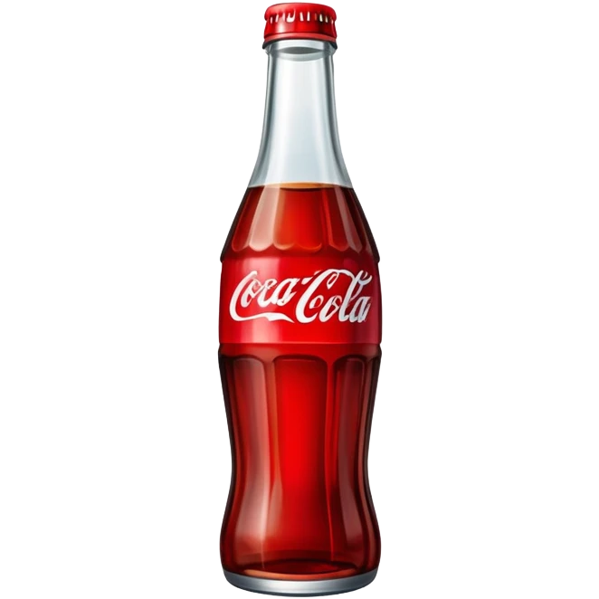 classic curved Coca-Cola style glass bottle with red liquid inside emoji