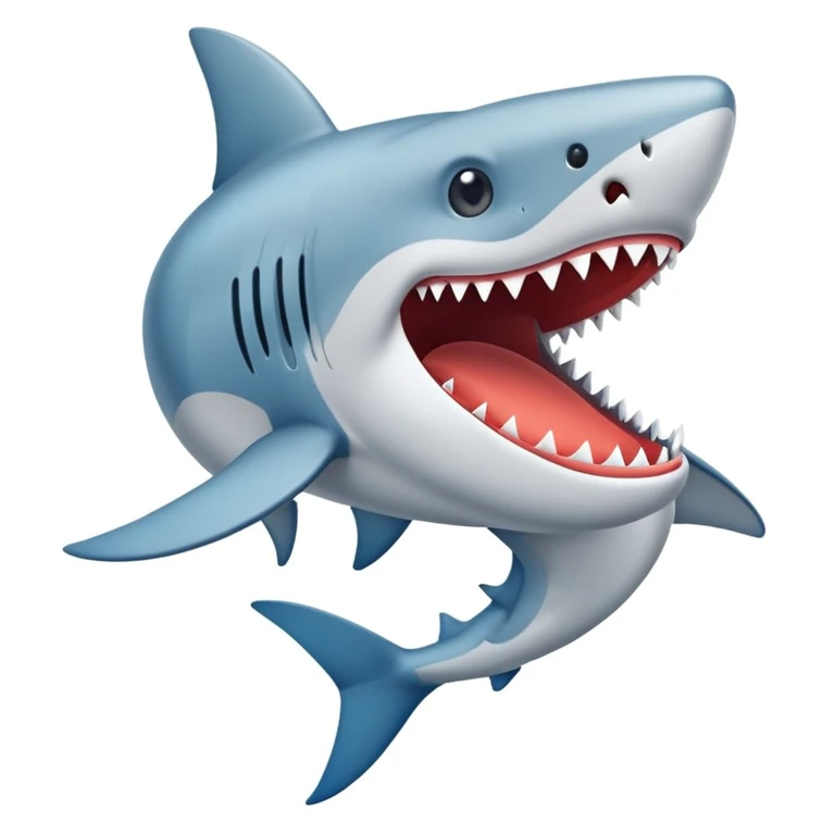 Un tiburón con zapatos azules emoji