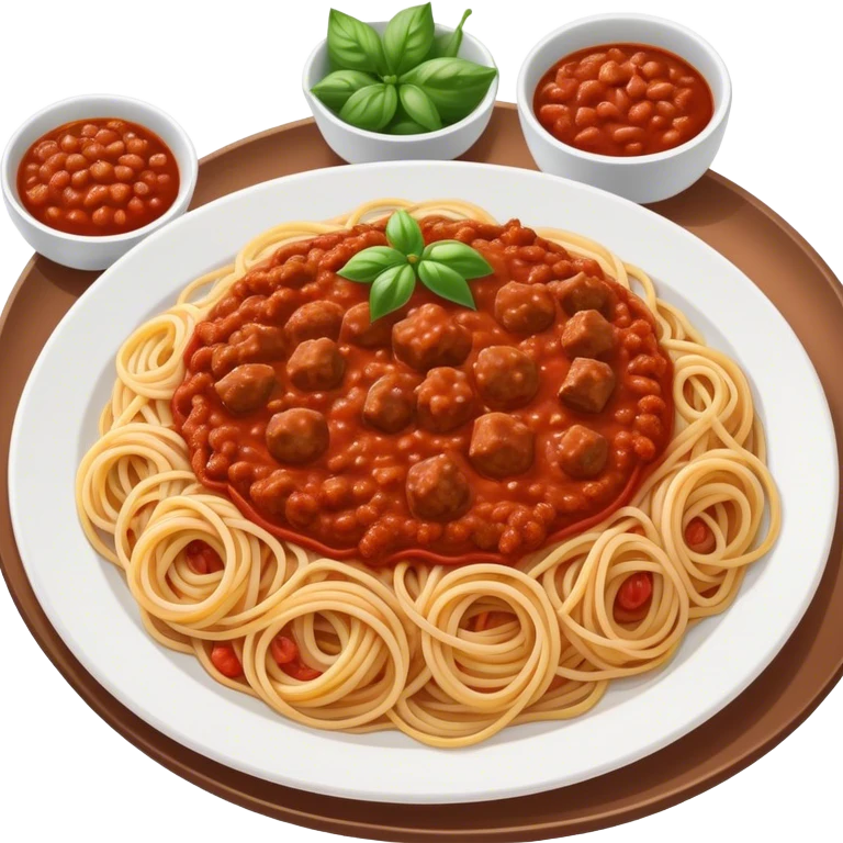 Spaghetti Bolognese on a plate,fine pieces  emoji