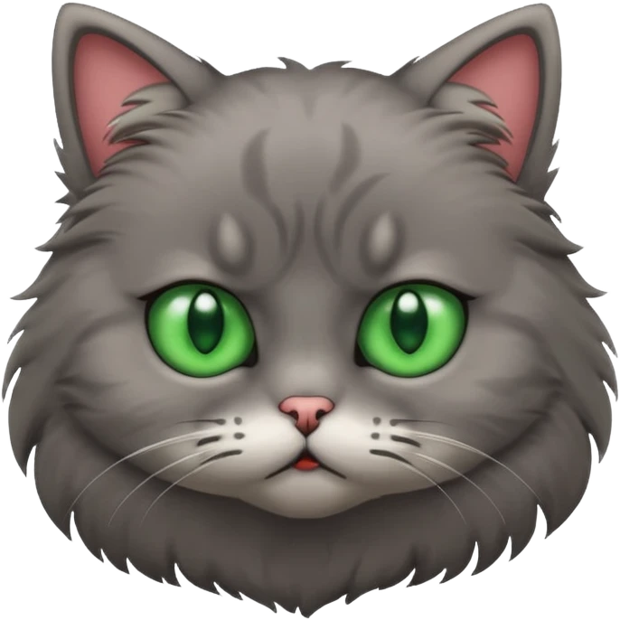 a  cute cat is sad and mad emoji