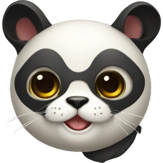 cute masked panda-cat-hybrid emoji
