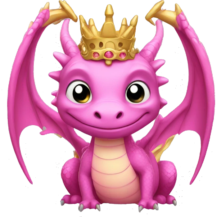 Pink dragon with gold crown  emoji