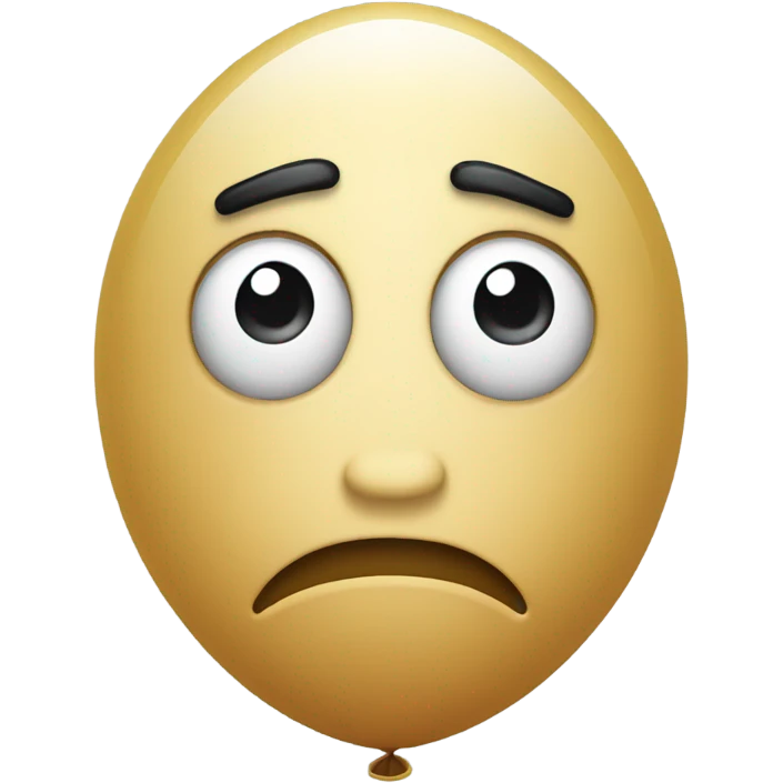 Ballon with worry face emoji