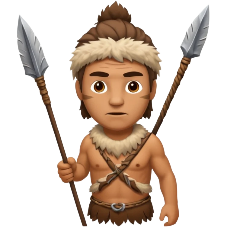 Stone age man  with spear emoji