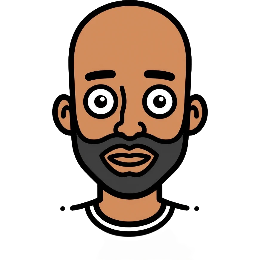 Omar Simpson character with bald head, round eyes, and stubble beard emoji