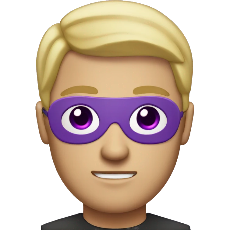 blonde man with purple eye and eyepatch emoji
