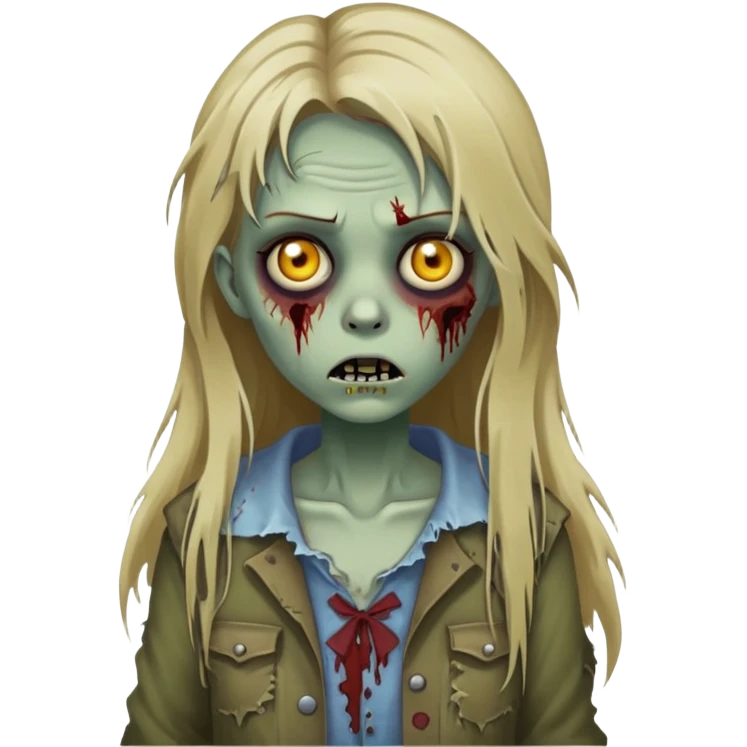 zombie girl with long dark blonde hair emoji