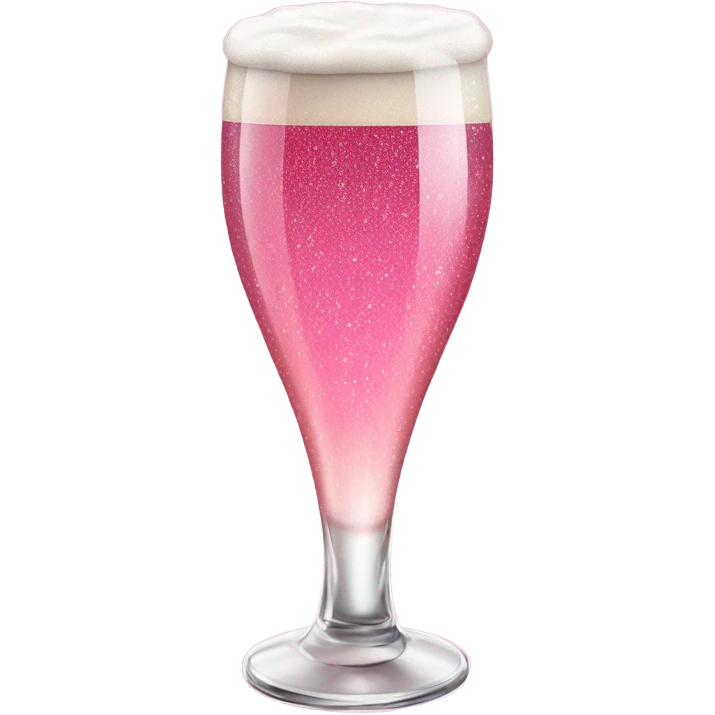 Pink beer with glitter emoji