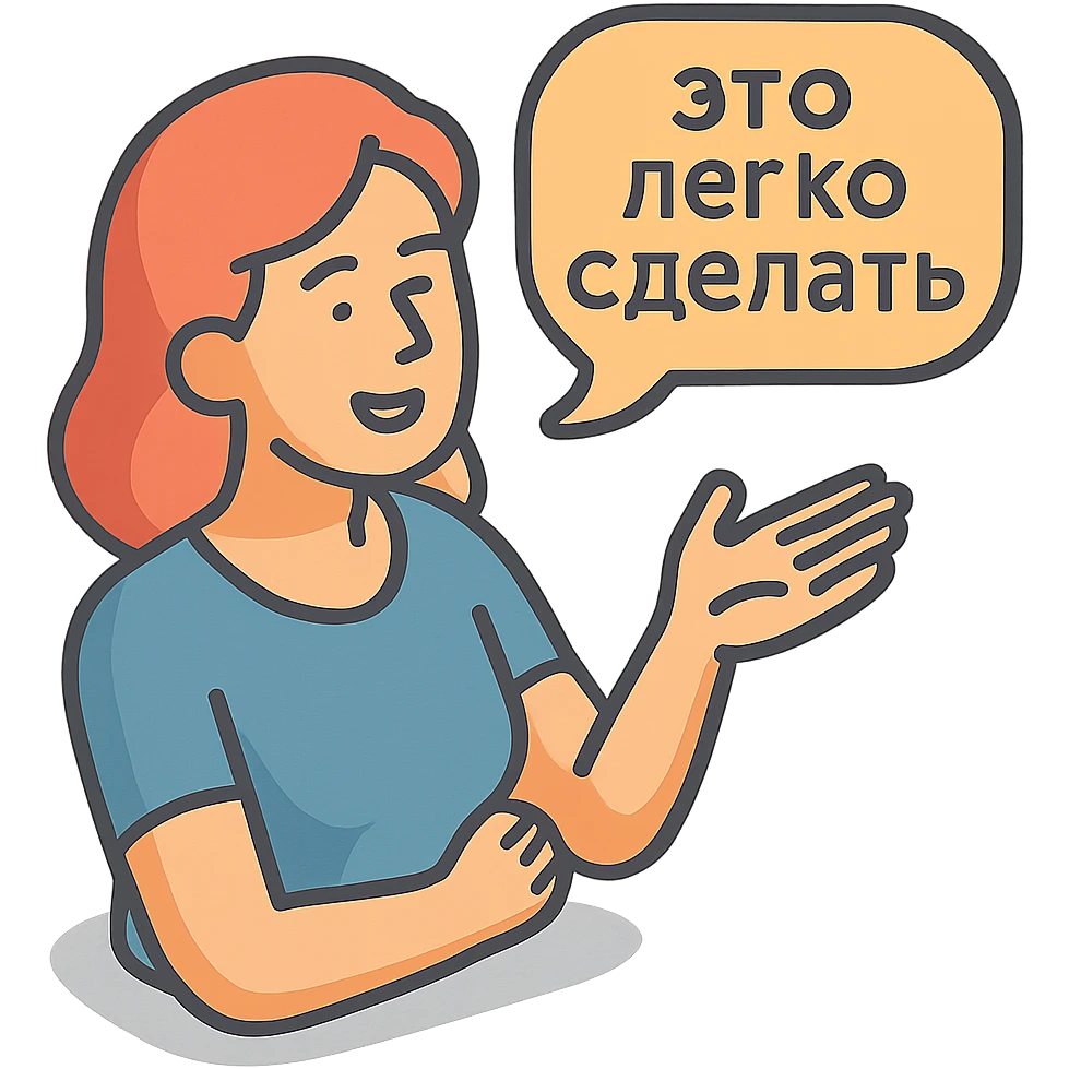 женщина говорит что это легко сделать emoji