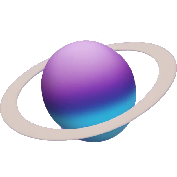 heart shaped purple blue saturn emoji