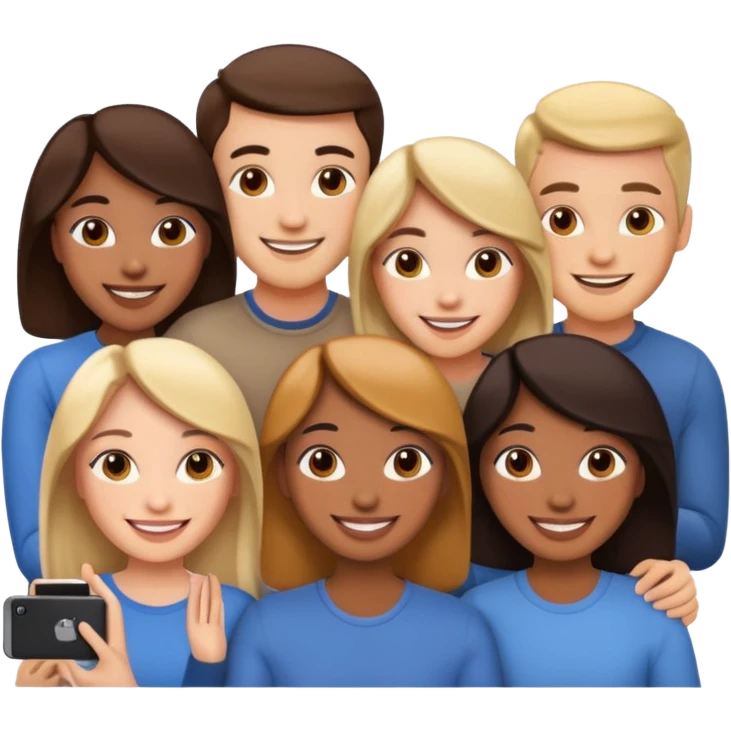 friends selfie smiling emoji