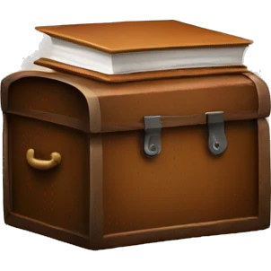 Brown chest of books emoji