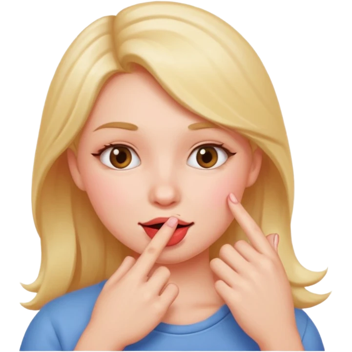 Femme qui mort sont doigts de façon mignonne emoji
