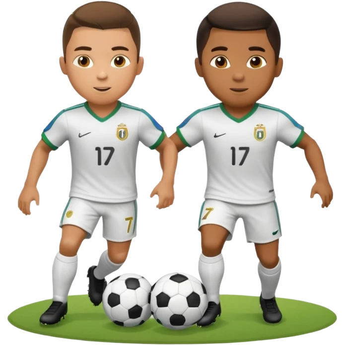 ronaldo and robinho playing football emoji