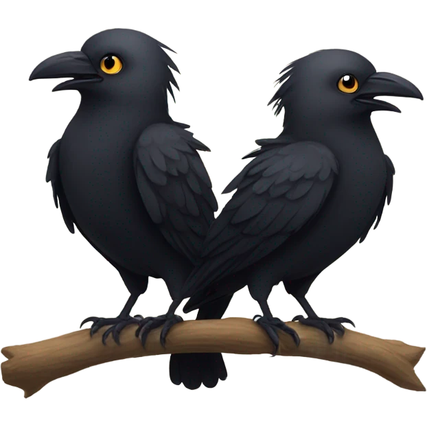 Cute crow siblings emoji