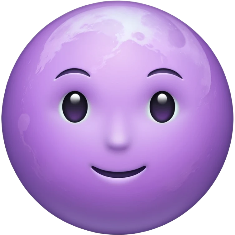 realistic Light purple moon emoji
