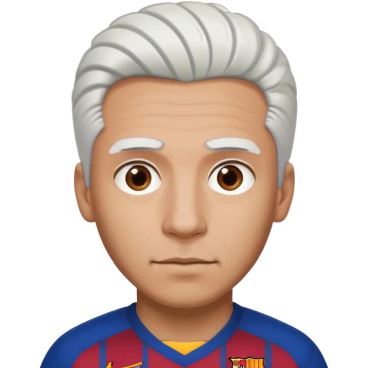 araujo футболист с белыми волосами и коричневыми бровями  в футболке барселоны emoji