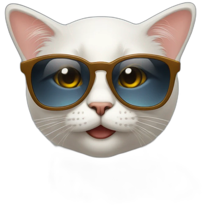 Un chat avec des lunettes de soleil emoji
