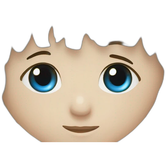 Demi visage homme et demi visage éléphant les yeux bleu emoji