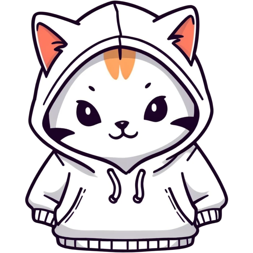 Cat wearing hoddie  emoji