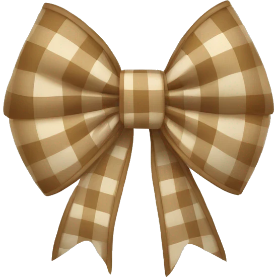 beige plaid bow emoji