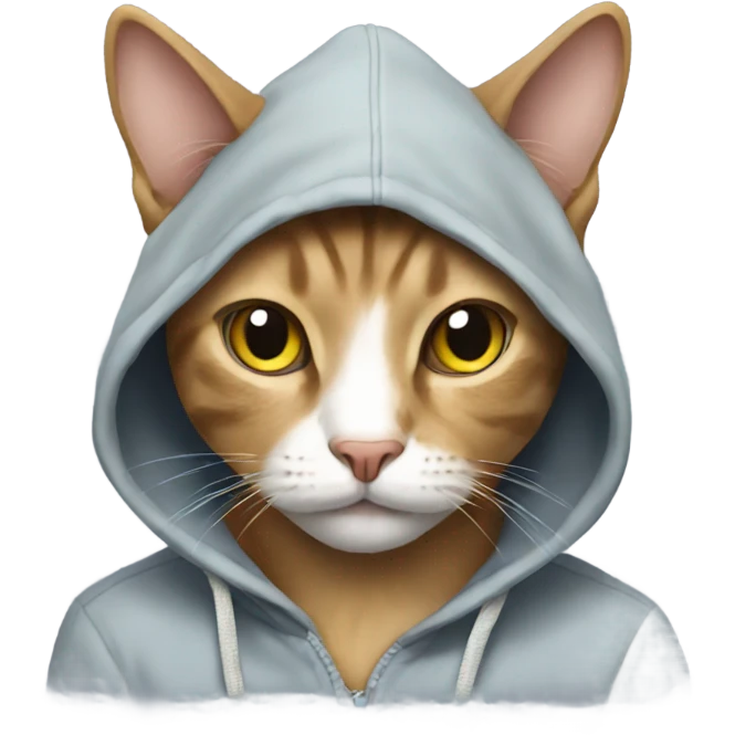 Cat wearing a hoodie emoji