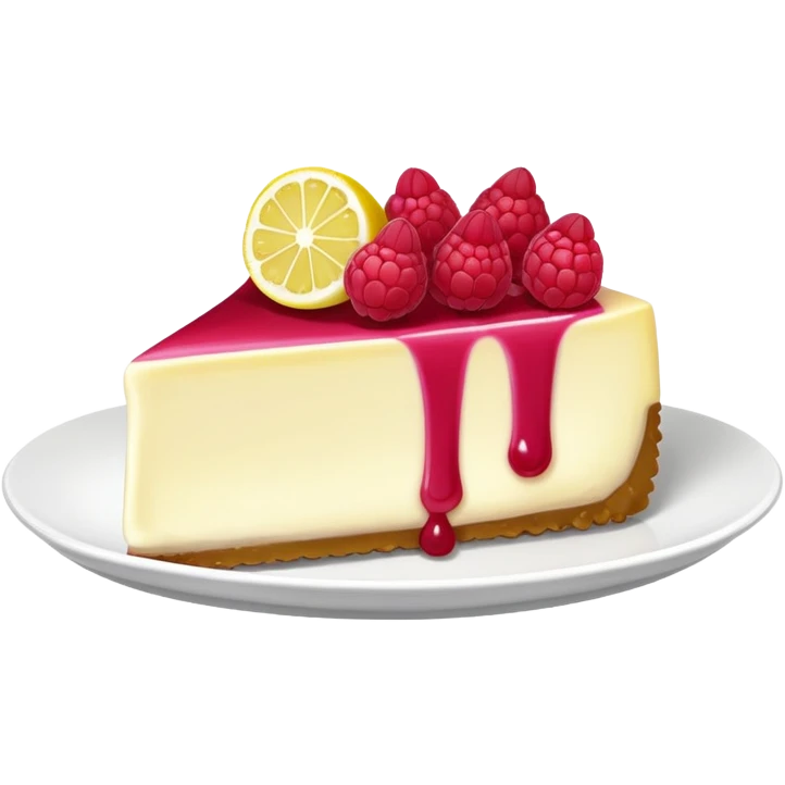 Lemon raspberry cheesecake slcie emoji