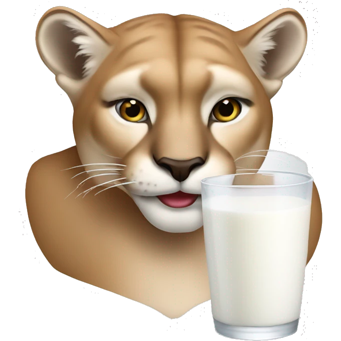 Cougar drinking milk emoji