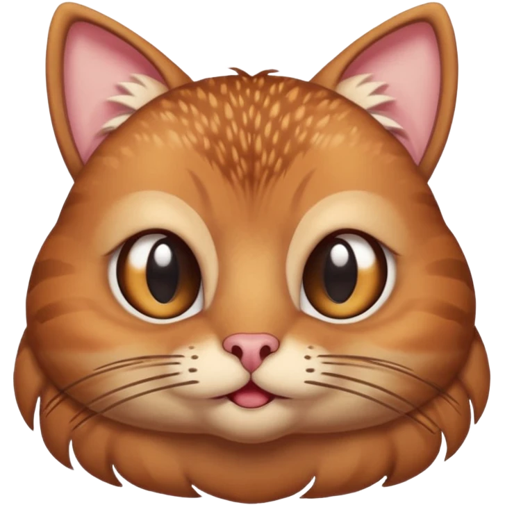 A shy but handsome turkey cat looking embarrassed, batting his long eyelashes and blushing emoji