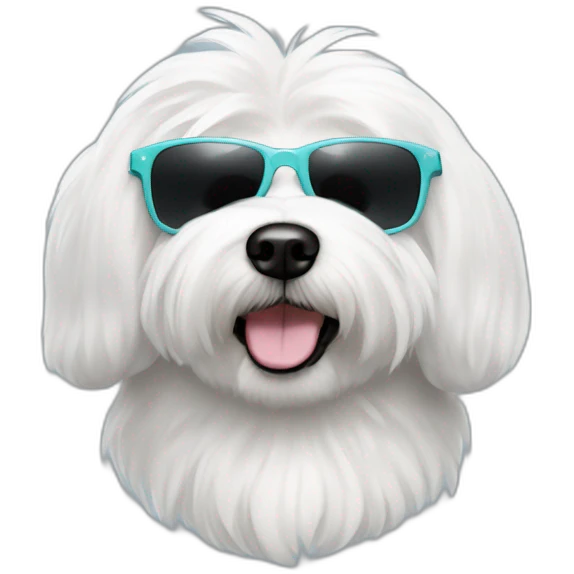 Coton de Tulear with sunglasses emoji