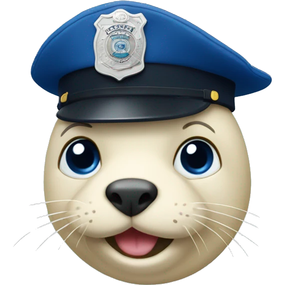 blue seal frent view with police cap emoji