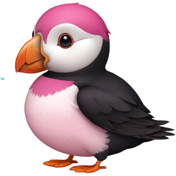 pink puffin blow steam emoji