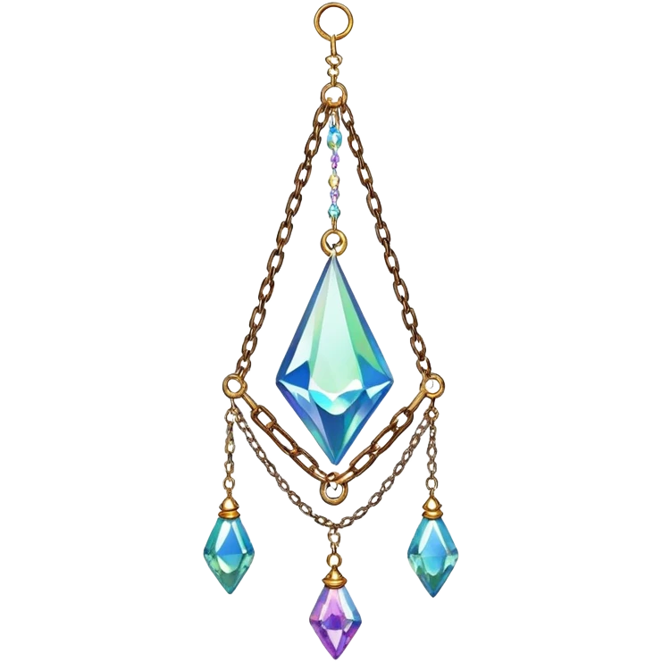 Hanging chained suncatcher with crystal gemstones  emoji
