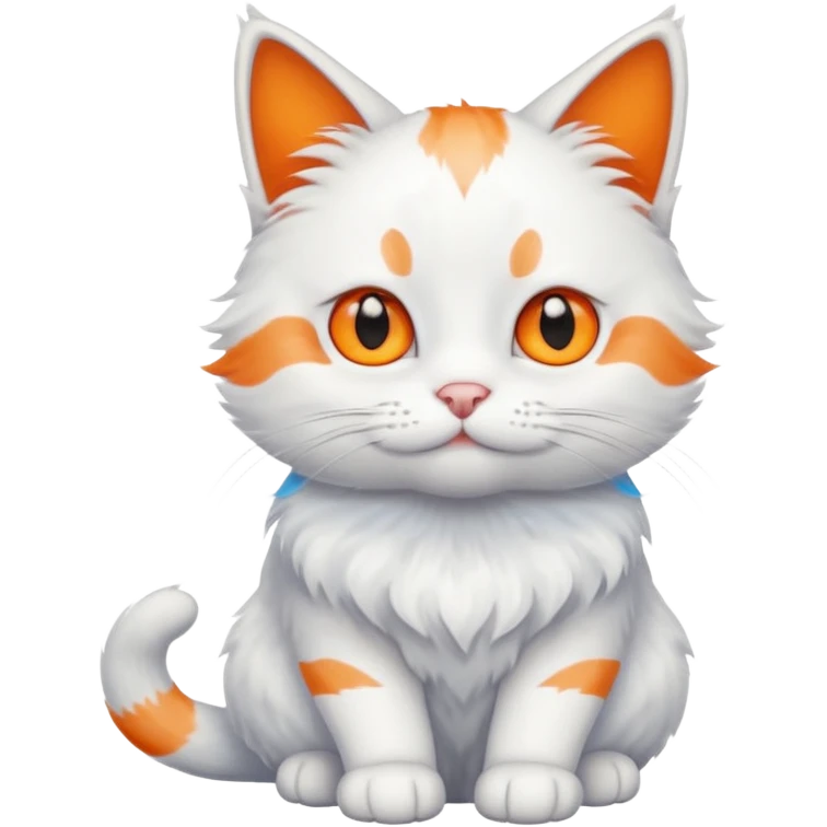 gato blanco con manchas naranjas y ojos azules emoji